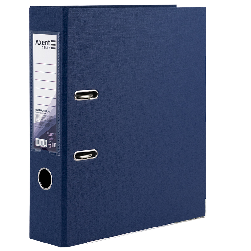 Папка-реєстратор Axent Delta D1712-12C, двостороння, A4, 75 мм, зібрана, темно-синя